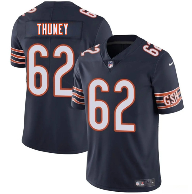 Men's Navy Chicago Bears #62 Joe Thuney 2025 Vapor Stitched Football Jersey